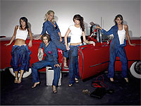 Girls Aloud red convertible cadillac